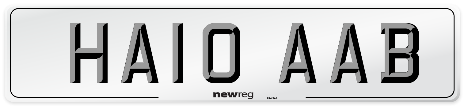 HA10 AAB Number Plate from New Reg